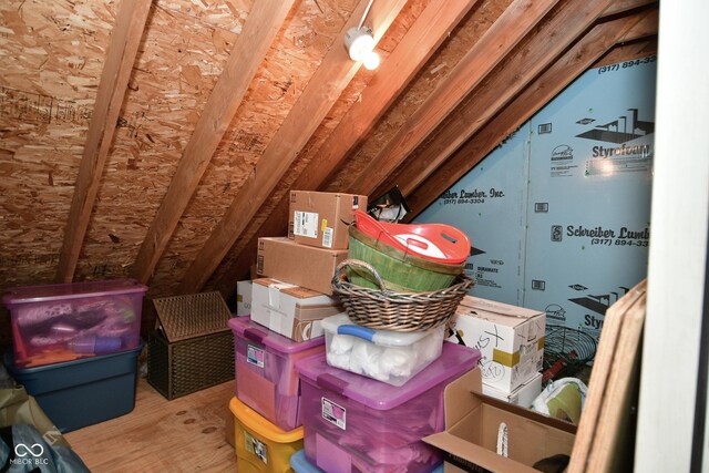 view of unfinished attic