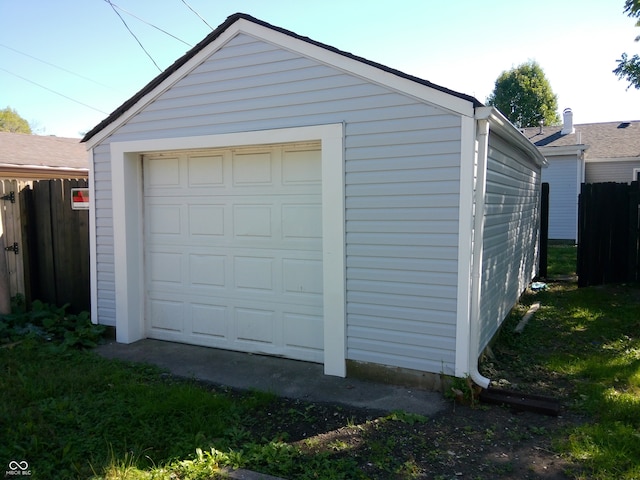 garage with wood walls