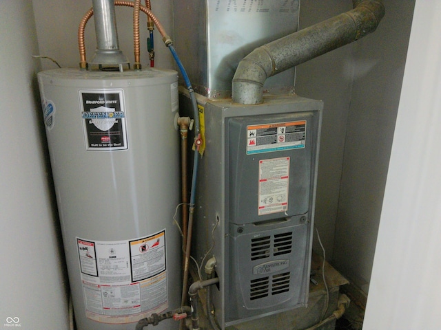 utility room featuring gas water heater