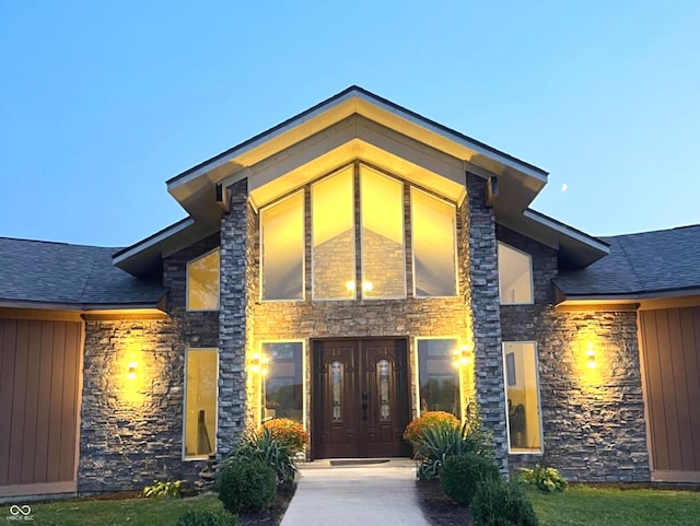 exterior space featuring french doors