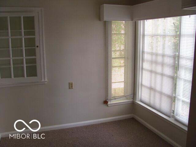 carpeted empty room with baseboards