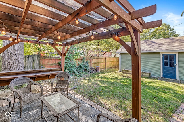 view of patio with a pergola