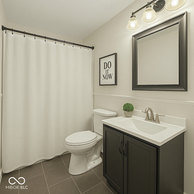 610 E Morgan St, Martinsville, IN 46151 - full bath featuring tile patterned flooring, toilet, and vanity