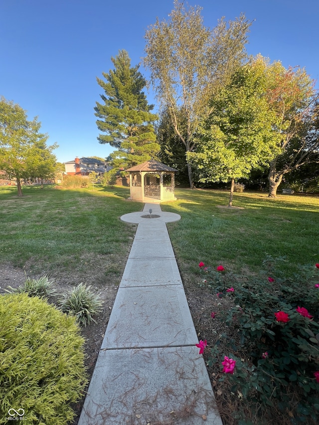 view of yard featuring a gazebo