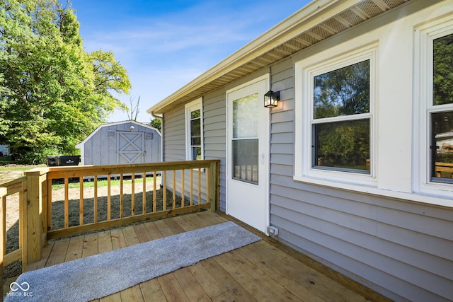 deck with a storage unit