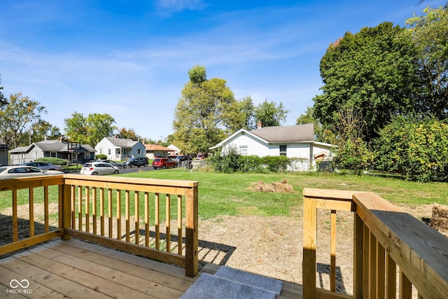 deck with a yard