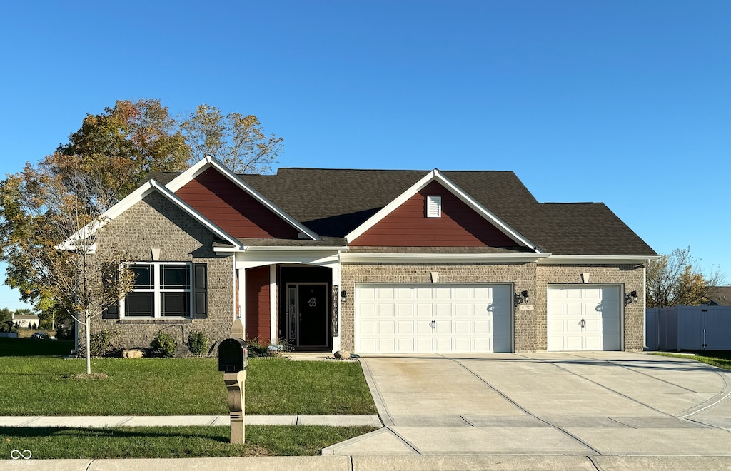 view of front of home with a front yard