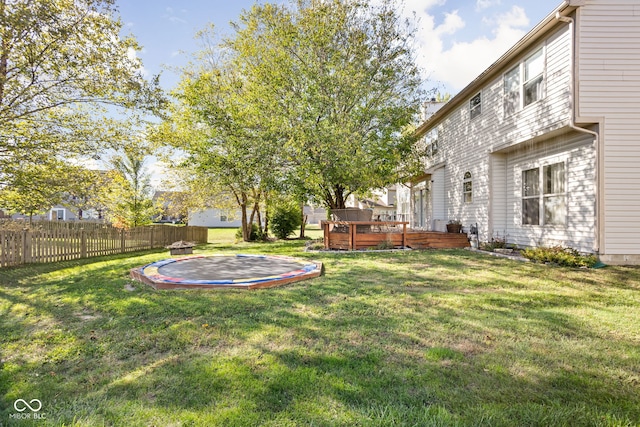 view of yard with a deck