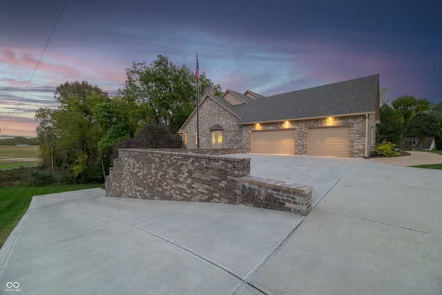 view of front of home featuring a garage