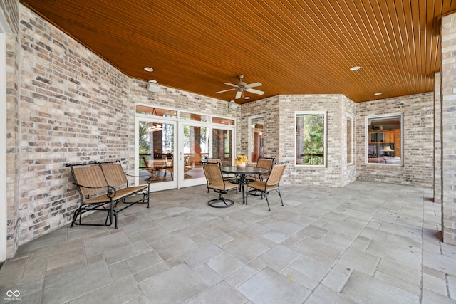 view of patio / terrace featuring ceiling fan