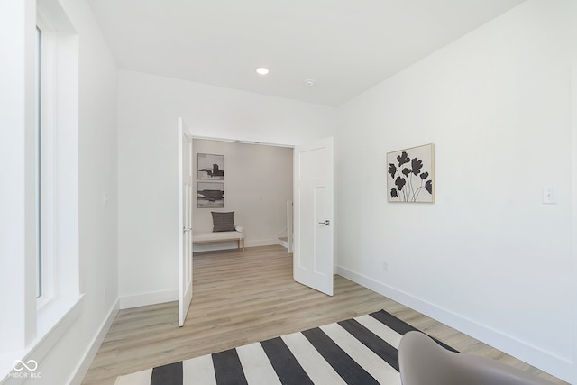 empty room featuring light wood-type flooring