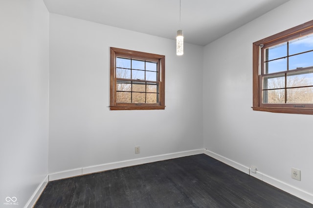 empty room featuring dark wood-type flooring