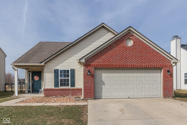 view of front facade with a garage