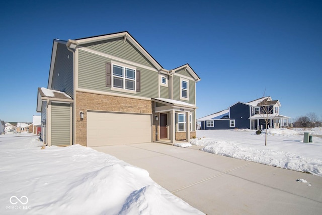 view of front of house with a garage