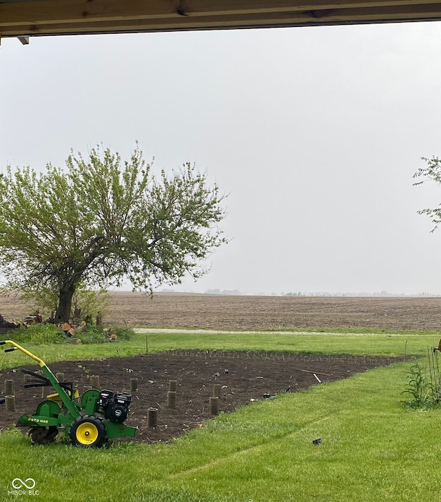 view of yard with a rural view