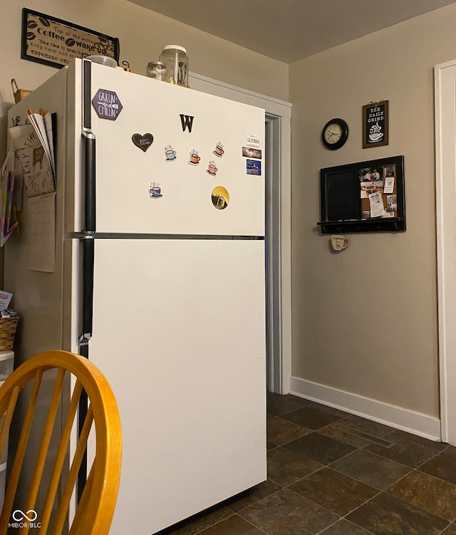 kitchen with white refrigerator