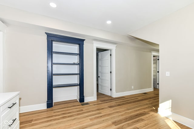 interior space with light hardwood / wood-style flooring