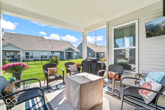 view of patio / terrace featuring outdoor lounge area and grilling area