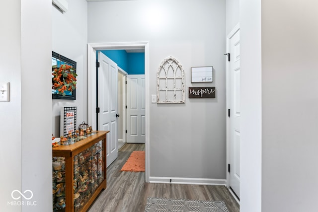 hall featuring hardwood / wood-style flooring