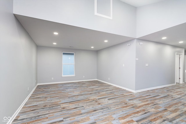 empty room with light wood-type flooring