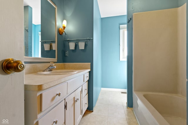 bathroom featuring vanity and tile patterned flooring