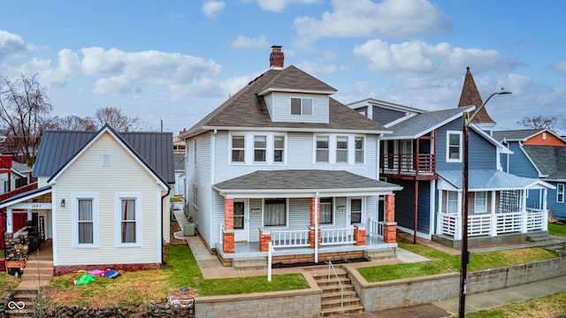 view of front of property with a porch