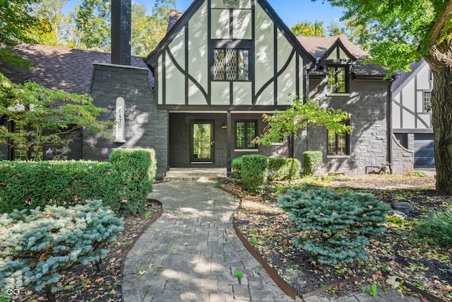 view of tudor-style house