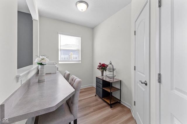 office space featuring light hardwood / wood-style flooring