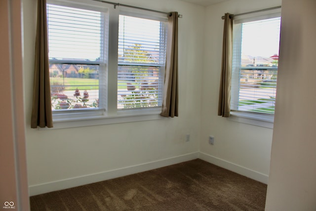 carpeted spare room featuring a wealth of natural light