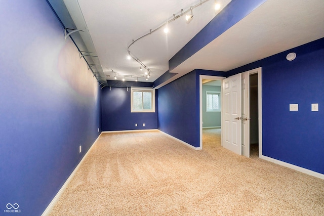 basement with carpet