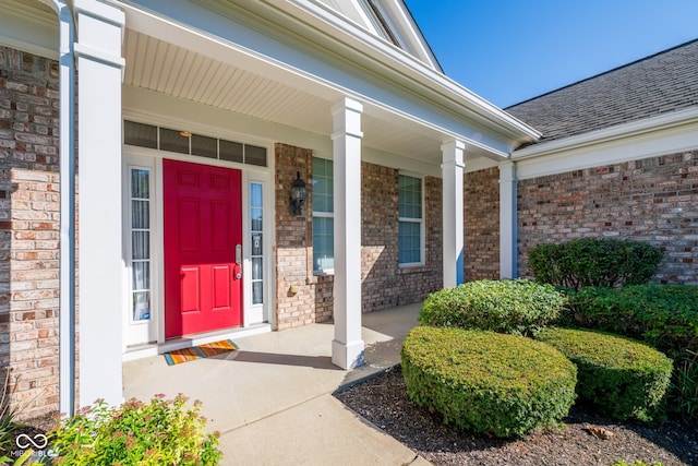 property entrance with a porch