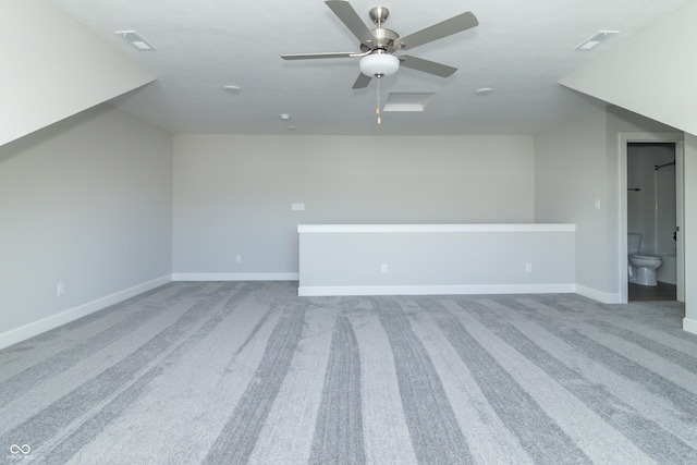 4435 W Preserve Pass, New Palestine, IN 46163 - additional living space featuring visible vents, carpet flooring, baseboards, and ceiling fan