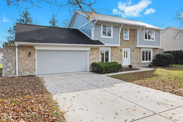 view of front facade with a garage