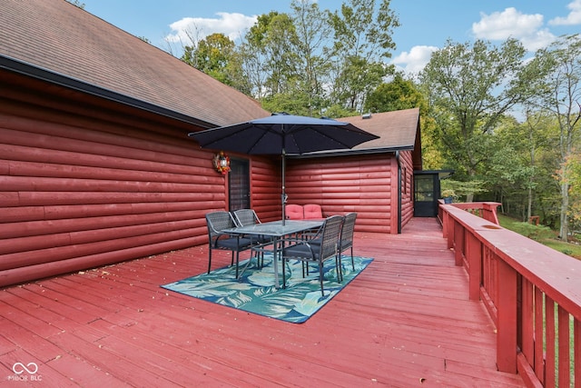 view of wooden deck