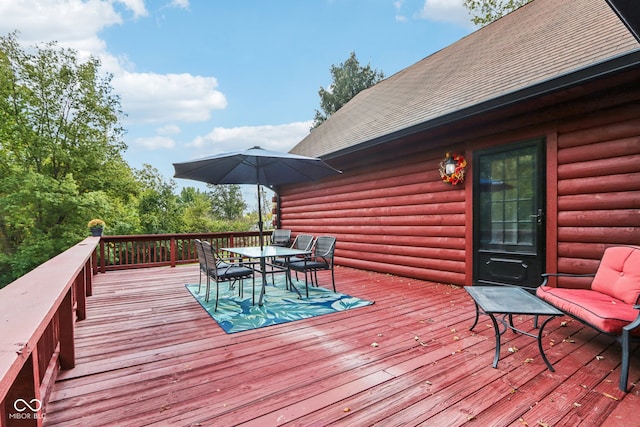 view of wooden deck