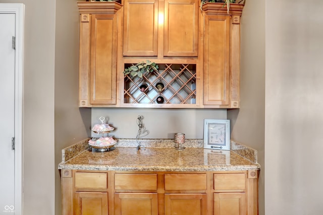 kitchen with light stone counters