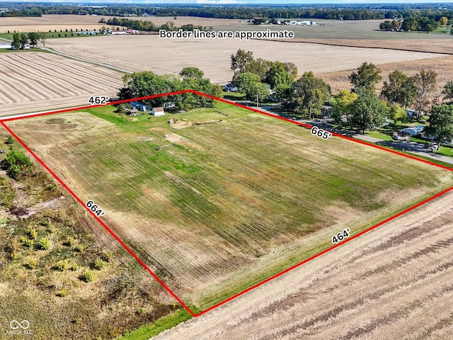 aerial view with a rural view