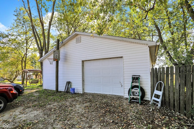 view of garage