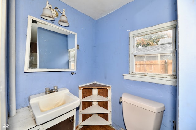 bathroom featuring toilet and vanity