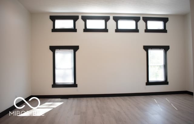 unfurnished room featuring light hardwood / wood-style floors