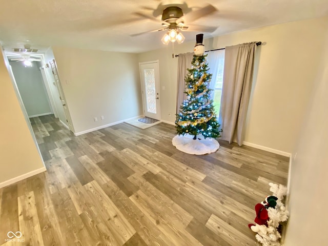 empty room featuring wood-type flooring