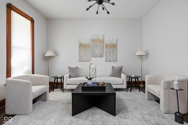 living room featuring hardwood / wood-style flooring