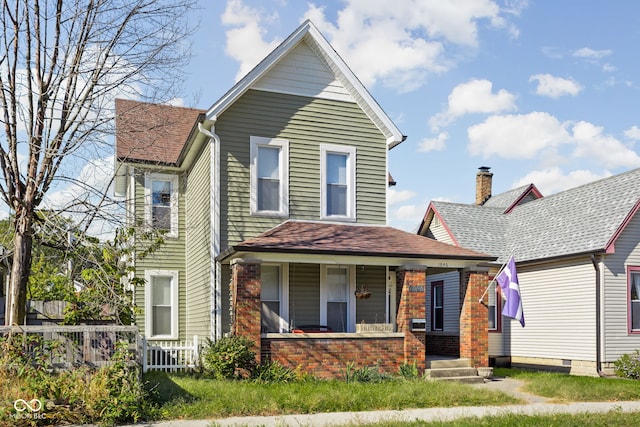 view of front of property with covered porch