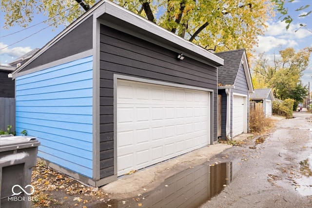 view of garage