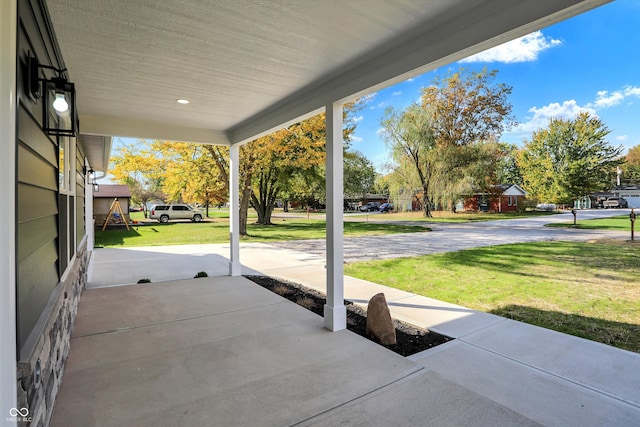 view of patio featuring covered porch