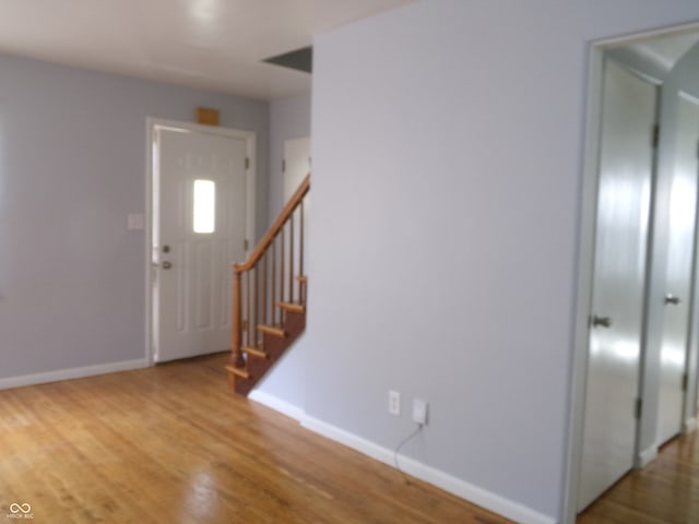 entryway featuring hardwood / wood-style flooring