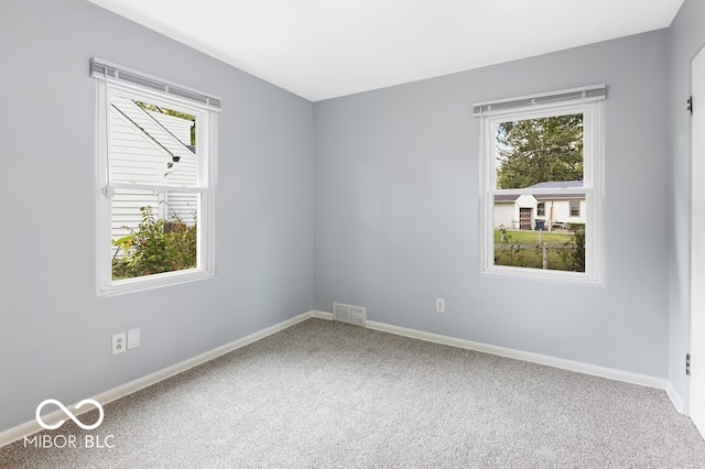 view of carpeted spare room