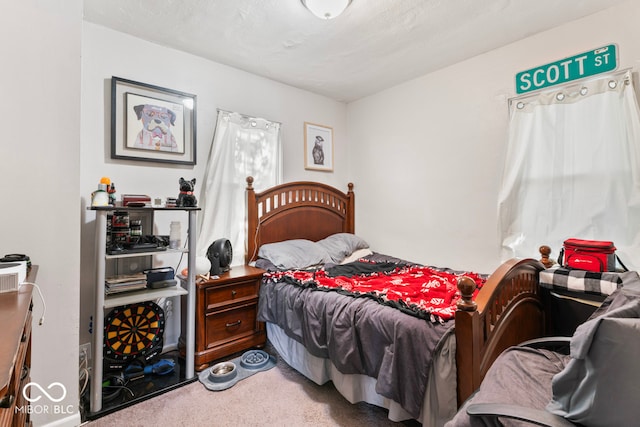 bedroom featuring carpet