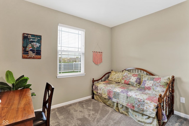 bedroom featuring carpet