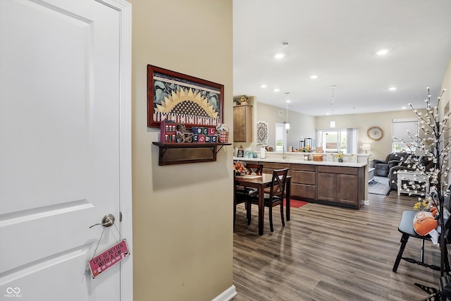 interior space featuring hardwood / wood-style flooring